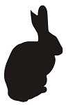 Rabbit Silhouette v6 Decal Sticker